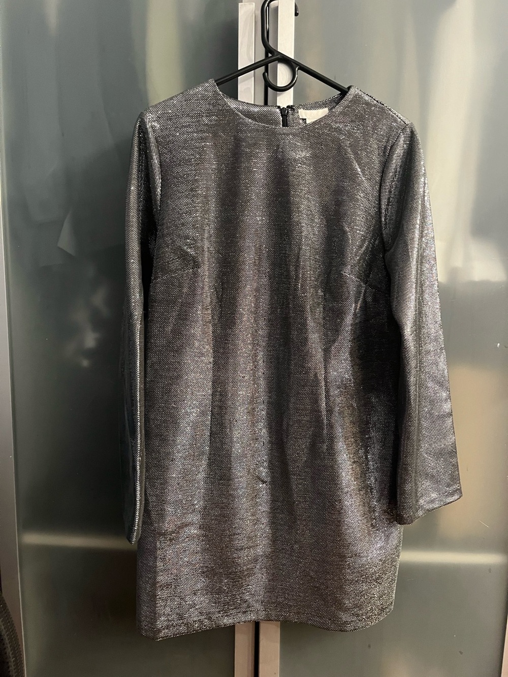 Silver Metallic Long Sleeve Shift Dress
H&M size L
new with a tag